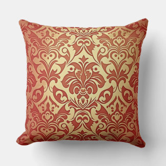 almohada de tiro abstracto rojo y beige