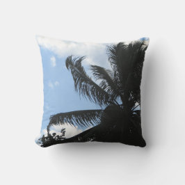 almohada de tiro al aire libre con palmera