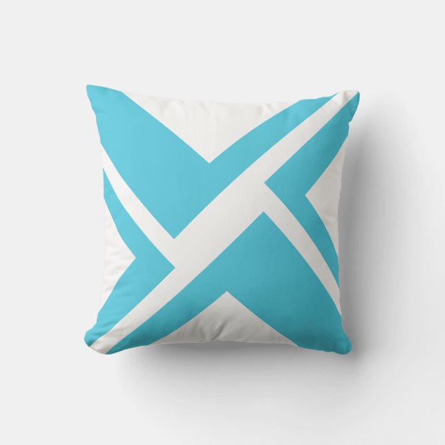 almohada de tiro azul blanco y azul claro (Anverso)