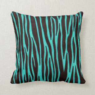 Almohada de tiro azul de la raya de la cebra