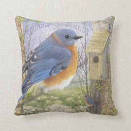 Almohada de tiro azul del este del pájaro