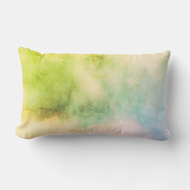 almohada de tiro azul y verde abstracto fresco (Anverso)