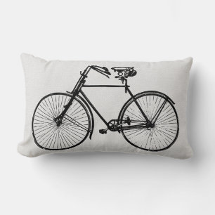 almohada de tiro blanca de la bicicleta negra de