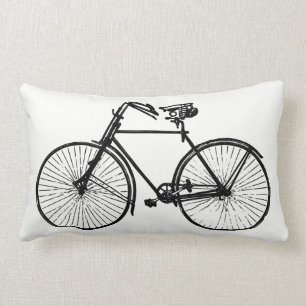 almohada de tiro blanca de la bicicleta negra de