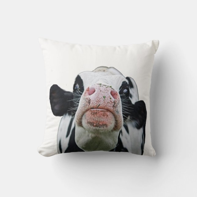 Almohada de tiro blanco y negro de la vaca (Anverso)