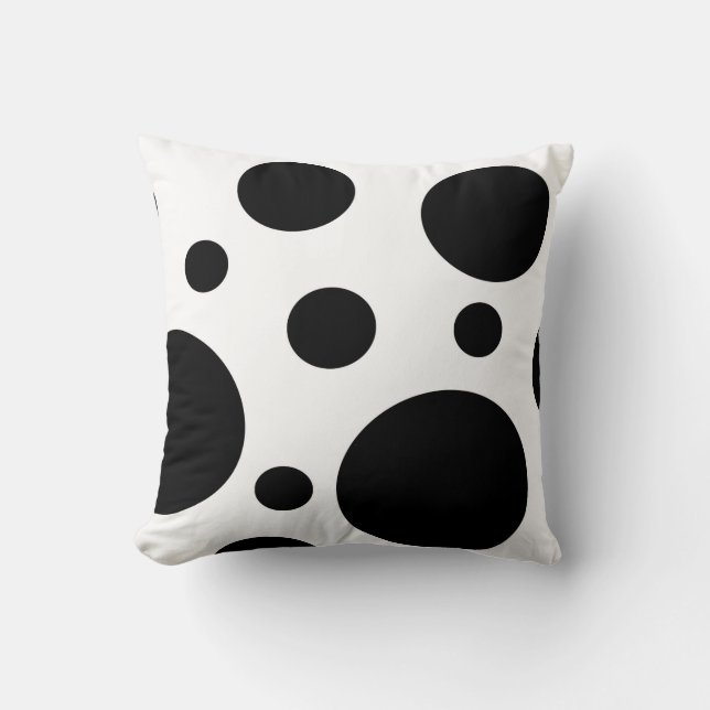 Almohada de tiro blanco y negro de los círculos (Anverso)