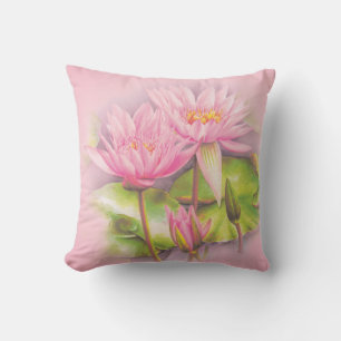 Almohada de tiro botánica del rosa de la bella