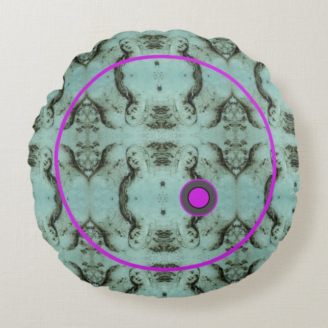 almohada de tiro de algodón redondo completa (Anverso)