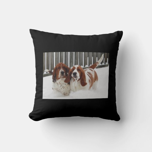 Almohada de tiro de Basset Hound (Anverso)