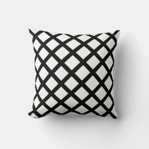 Almohada de tiro de encargo blanca del negro