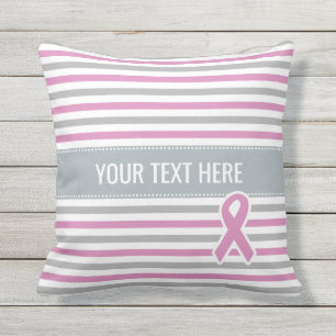 Almohada de tiro de encargo de las rayas rosadas y