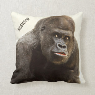 Almohada de tiro de encargo del gorila divertido