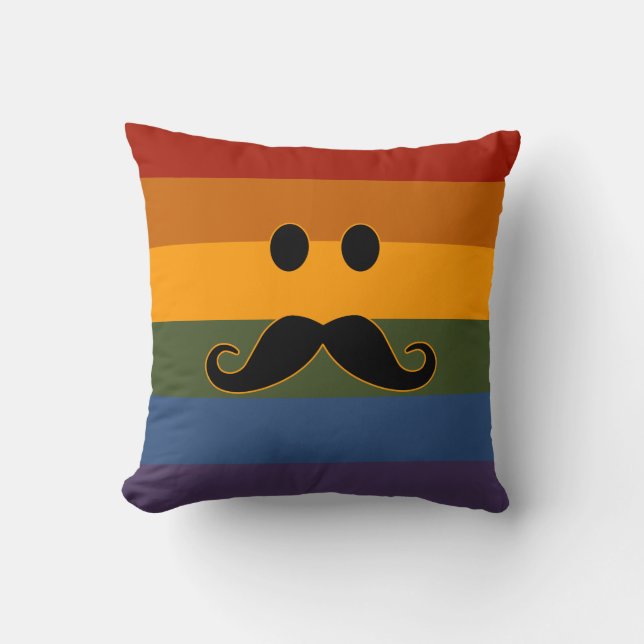 Almohada de tiro de encargo del orgullo del bigote (Anverso)