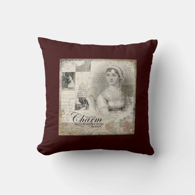Almohada de tiro de Jane Austen (Anverso)