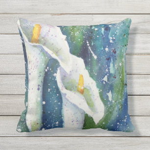 Almohada de tiro de la acuarela de la cala