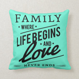 Almohada de tiro de la aguamarina del amor de la