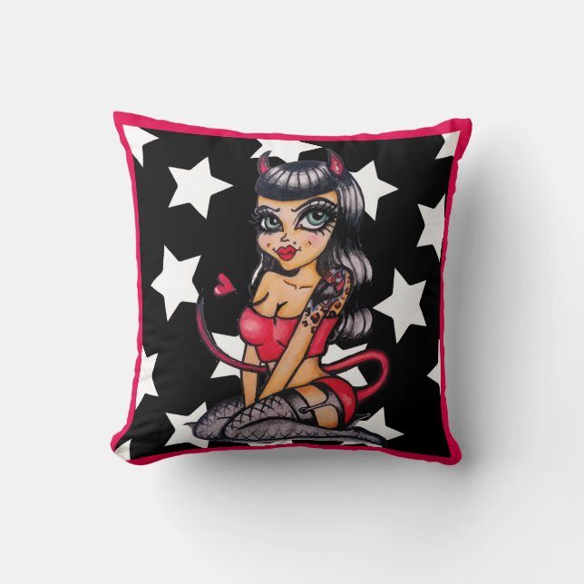 Almohada de tiro de la muñeca del diablo de (Anverso)