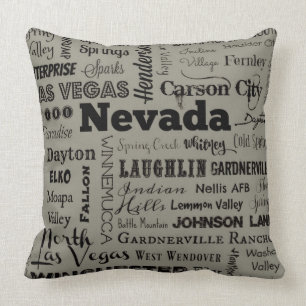 Almohada de tiro de la tipografía de Nevada en