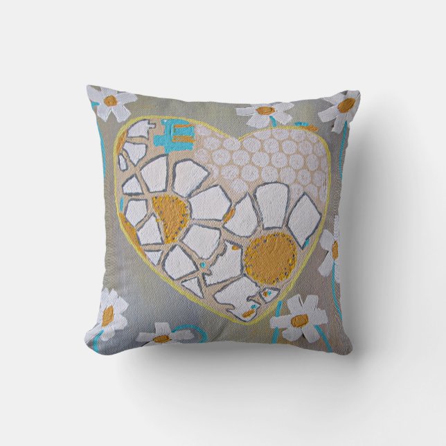 Almohada de tiro de las margaritas (Anverso)