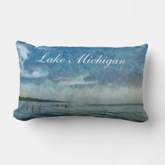 Almohada de tiro de los bañistas del lago Michigan