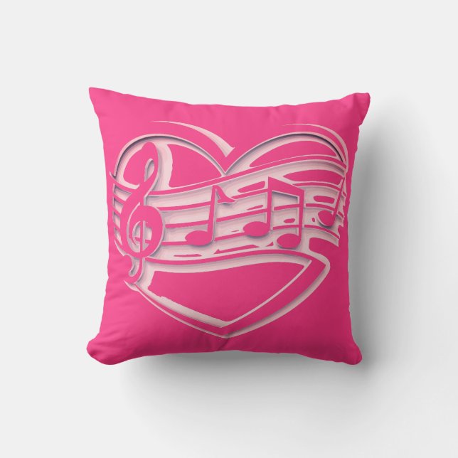 Almohada de tiro de moda del rosa del corazón de (Anverso)