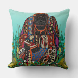 almohada de tiro de turquesa de orangután