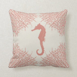 Almohada de tiro decorativa con el seahorse y el