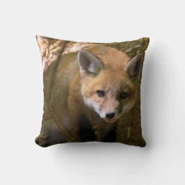 almohada de tiro del algodón de la foto del zorro