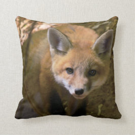 almohada de tiro del algodón de la foto del zorro