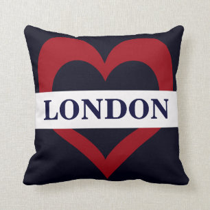 almohada de tiro del corazón de Londres de la