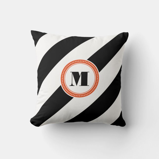 Almohada de tiro del monograma - círculo coralino (Anverso)