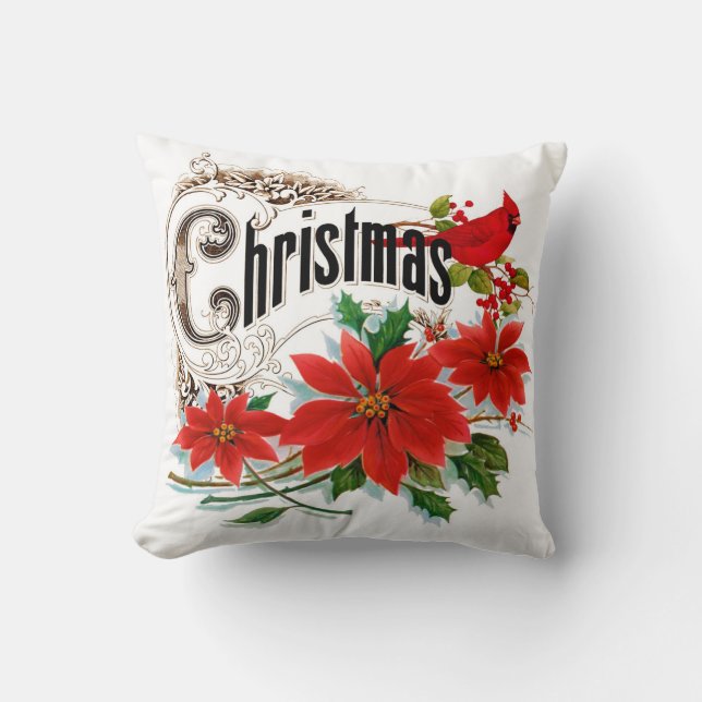 Almohada de tiro del navidad del vintage (Anverso)