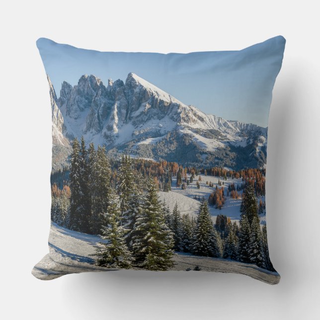 Almohada de tiro del paisaje del invierno de Alpe (Anverso)