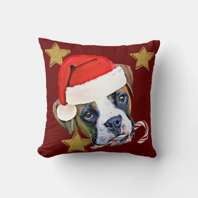Almohada de tiro del perro del boxeador del (Anverso)