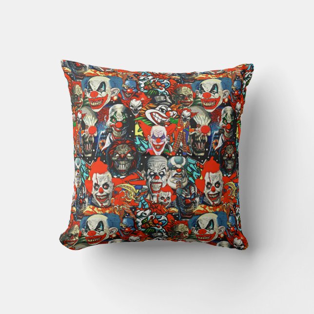 Almohada de tiro espeluznante de los payasos (Anverso)