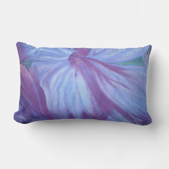 Almohada de tiro floral azul romántica (Anverso)