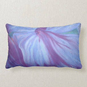 Almohada de tiro floral azul romántica