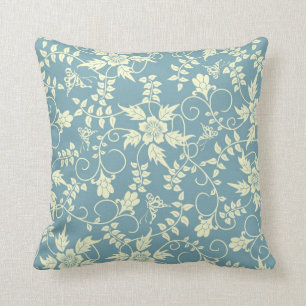 Almohada de tiro floral de la mariposa azul del