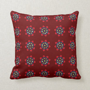 almohada de tiro florido estilo retro