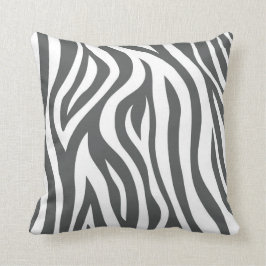 Almohada de tiro gris oscuro de la cebra