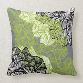 Almohada de tiro gris verde del estampado de