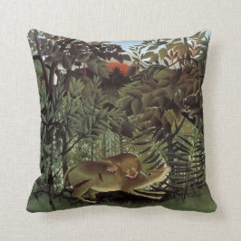 Almohada de tiro hambrienta del león de Rousseau