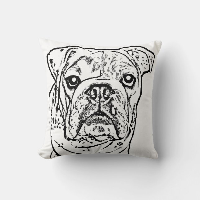 Almohada de tiro inglesa del bulldog (Anverso)