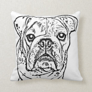 Almohada de tiro inglesa del bulldog