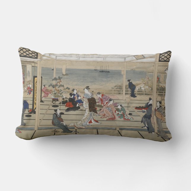 Almohada de tiro japonesa del arte de Utamaro (Anverso)