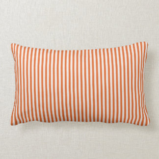 almohada de tiro lumbar de rayas blancas y Naranja