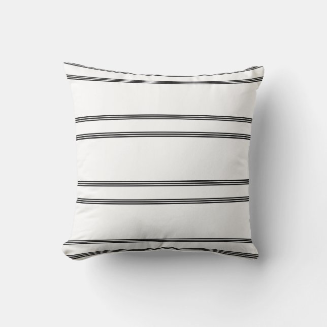 Almohada de tiro negra, blanca de la raya (Anverso)