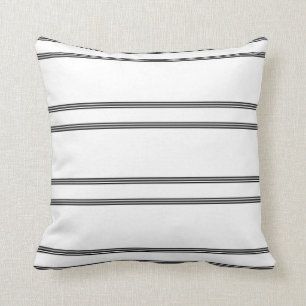Almohada de tiro negra, blanca de la raya