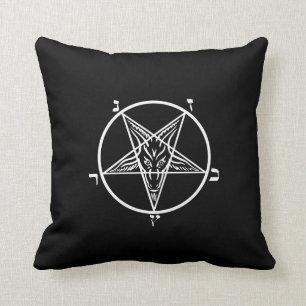 Almohada de tiro negra del metal SATAN Baphomet