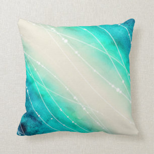 Almohada de tiro pintada de la aguamarina del